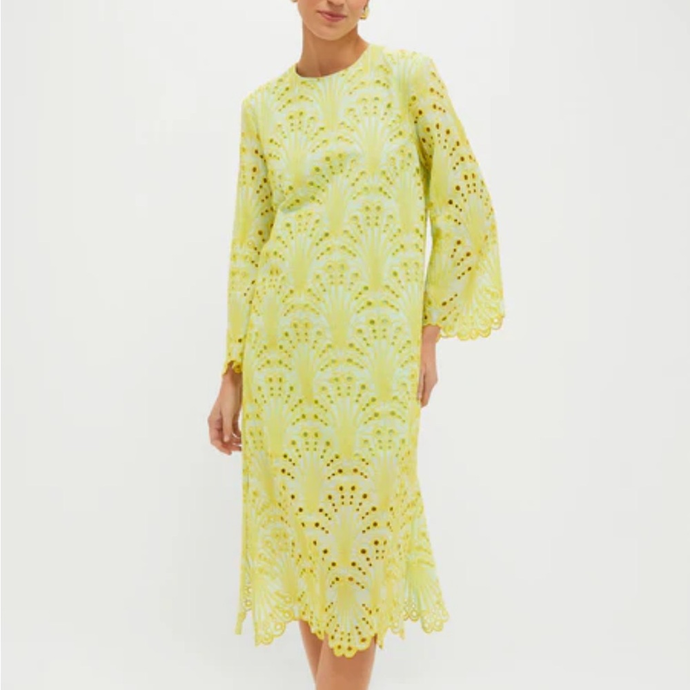 Tuckernuck Yellow Long Sleeve Lace Dress